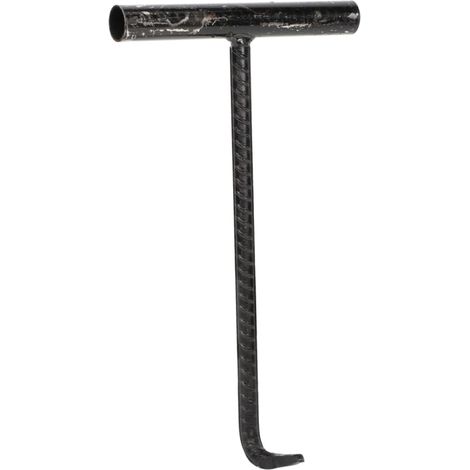 OSALADI Crochet de Levage en Acier Forme de T Robuste pour Ouverture de Couvercle D'égout Noir, Outil Pratique pour Porte Roulante et Manipulation Sécurisée (1/5)