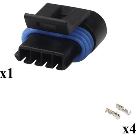 Kit connettore Metri-Pack 150.2 porta femmina 4 vie nero-azzurro