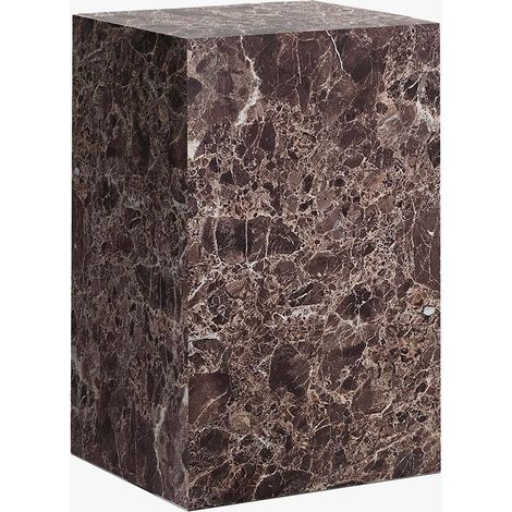 TRESA Table d'appoint en marbre d'ingénierie marron (1/4)