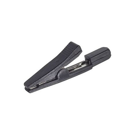 Isolierte Krokodilklemme mit 2mm Bananenstecker schwarz