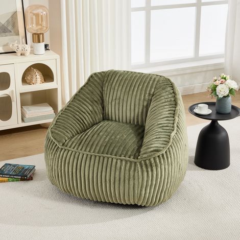 Ce pouf est rempli de mousse à mémoire de forme et recouvert d'un tissu polaire à bulles rayé, moelleux, doux et confortable, idéal pour les salons, les appartements et les dortoirs. (1/5)