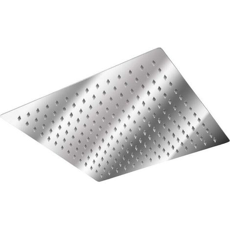 Cabezal de ducha cuadrado tipo lluvia en acero inoxidable, 30 cm x 30 cm - Plata (1/4)