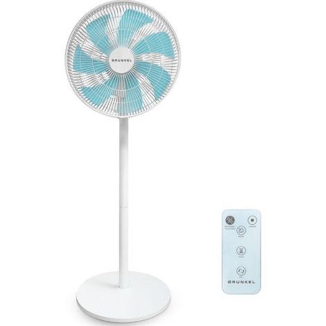 Ventilador de pie ultrasilencioso fs-14pr 30 w ø35 cm, blanco, 38 x 38 x 111 cm