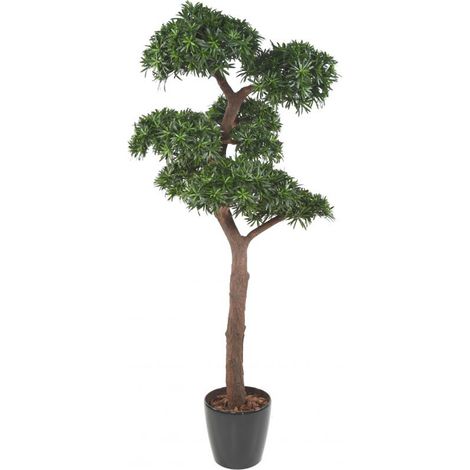 Plante artificielle haute gamme Spécial extérieur / PODOCARPUS BONSAI - Dim : 210 x 100cm -PEGANE- (1/3)