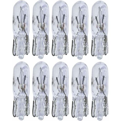 Lot de 10 ampoules T5 12V 1.2W pour tableau de bord