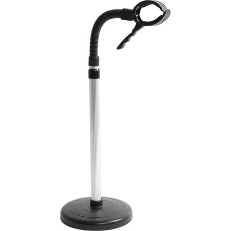 Supporto per asciugacapelli su supporto, supporto per asciugacapelli in acciaio inox con manici regolabili in altezza 40 x 19 x 6 cm