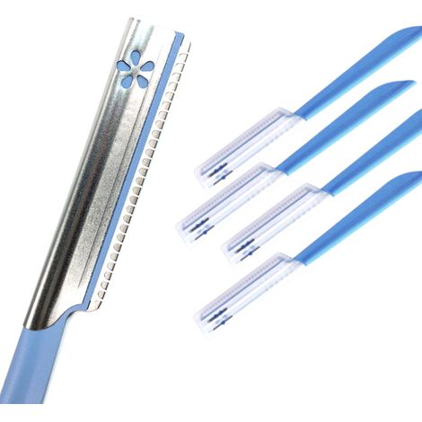 Ensemble de 5 pièces pour sourcils : tondeuse, rasoir, épilateur (bleu)-AquaForge (1/3)
