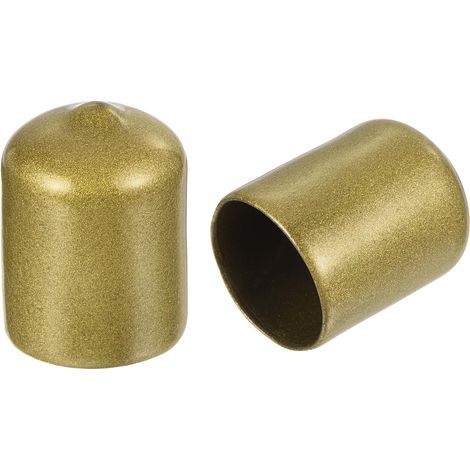 50pcs Embouts en Caoutchouc, 17 mm ID Vis Filetage Protecteur en PVC pour Vis Embouts de Protection Flexible pour Tube Métallique, Câbles, Fils, Tige, Écrou et Cache Boulon, Or (1/5)