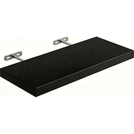 Wandregal, Hängeregal, Schwebendes CD/DVD-Regal, 40 cm, MDF-Wandregal schwebend, einfache Montage mit versteckter Halterung, Schwarz