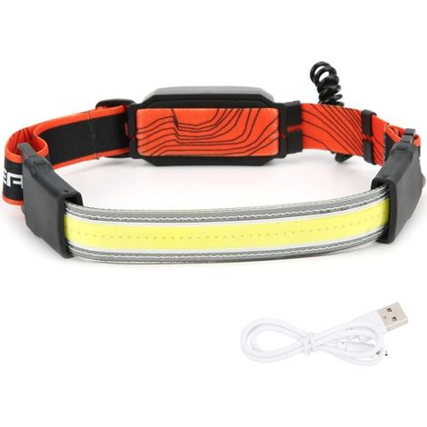 Lampe frontale bandeau – USB rechargeable – réglable – pêche nuit / cyclisme / camping (1/5)