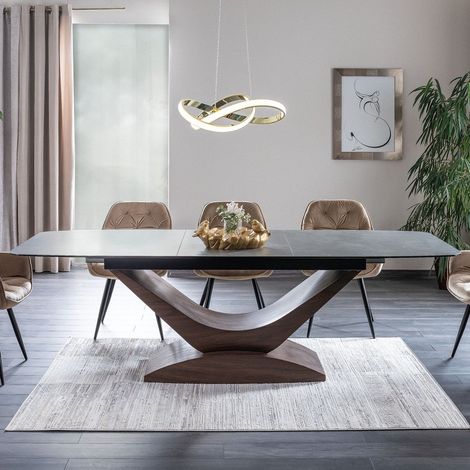 Table à manger design céramique 180 cm extensible Dolcik (1/5)