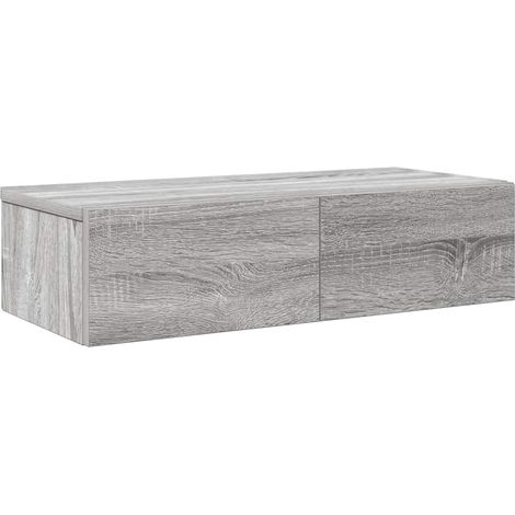 vidaXL Scaffale a Parete con Cassetti Grigio 60x26,5x15 cm Truciolato
