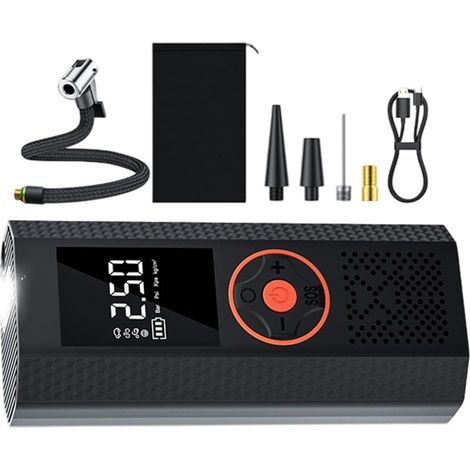 Gonfleur De Pneus, Arrêt Automatique Sans Fil Avec Éclairage, Gonfleur De Pneus Compresseur D'Air Portable, Pour Moto Vélo Trottinette Électrique Maison Réparation Extérieur (1/5)