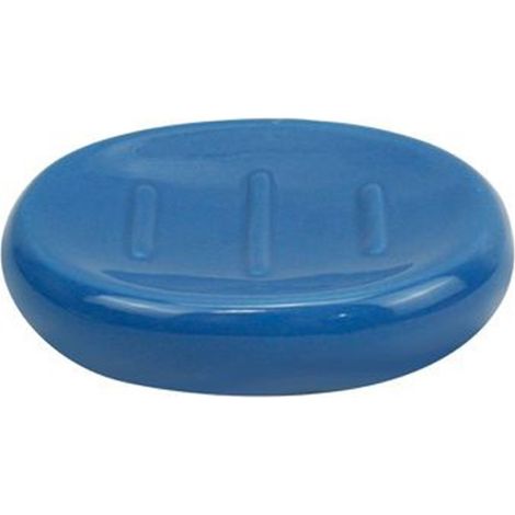 TRADE SHOP - Piattino Per Sapone In Ceramica Blu Portasaponetta Moderno Accessori Bagno 79258 - (1/2)