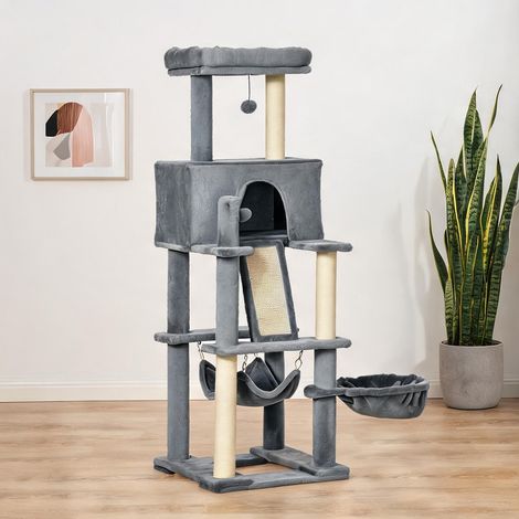 Arbre à chat grigio 48 x 48 x 140 cm (1/5)