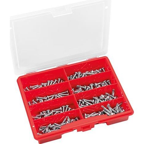 Mallette d’assortiment de vis de forage DIN 7504, 200 pièces