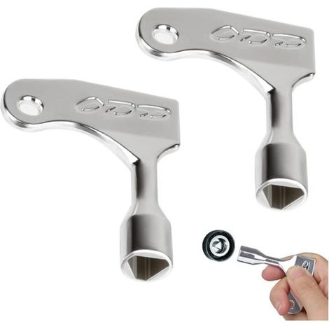 2 pcs Clé triangulaire professionnelle, alliage de zinc résistant, ouverture sécurisée boîtes techniques, compteurs eau/gaz, techniciens électriciens pompiers