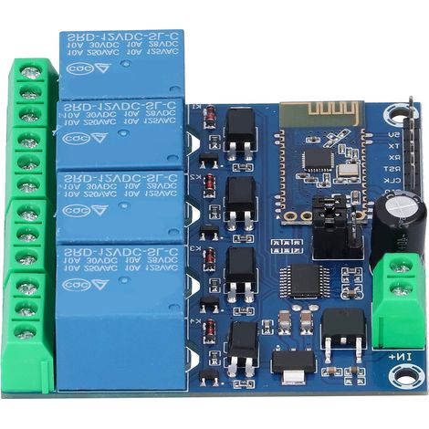 Module relais 4 canaux Bluetooth pour télécommande de téléphone portable avec voyant lumineux DC12V (1/5)