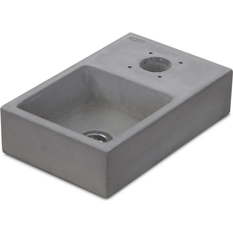 Base Vaschetta per Fontanda da Giardino 25x39xH10 cm in Calcestruzzo Plinto Nero Antracite (1/3)