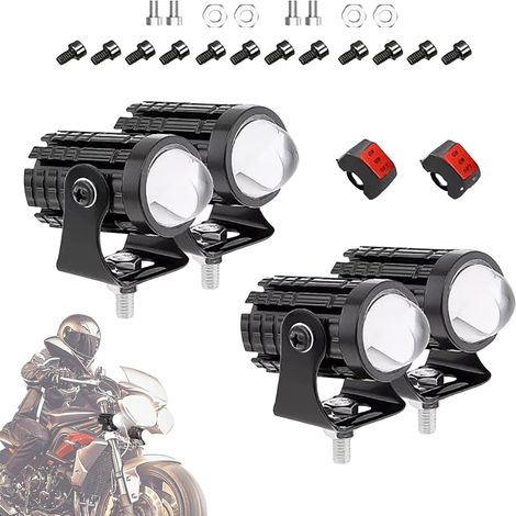 Phare De Motocyclette Lampe de Travail Moto Double Couleur - Phare Étanche pour Moto Quad VTT Route Tout-Terrain (1/5)