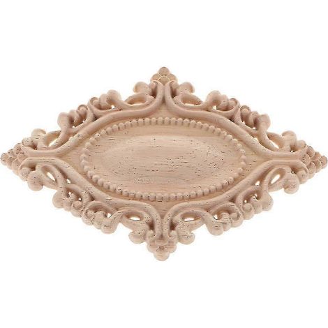 Plaque décorative d'angle en bois sculpté à motif floral-20x12cm (1/5)
