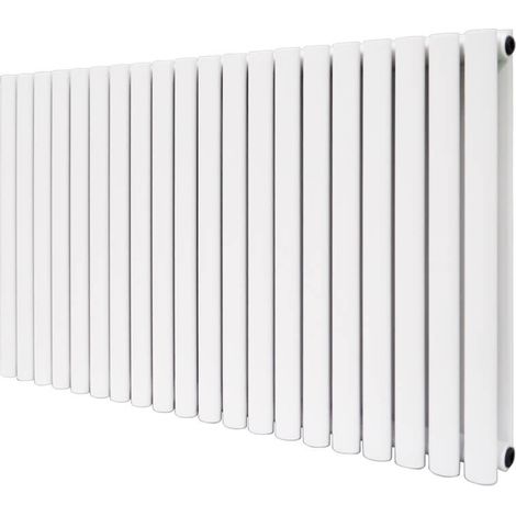 Warmehaus Oval Panel Radiator White Horizontal Double 600x1180mm