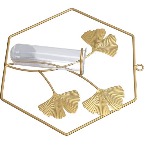 Vase Décoratif Or Feuille de Ginkgo Design Élégant, Ornement de Maison pour Salon Chambre, Décoration Raffinée Tendance (1/5)