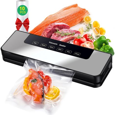 Machine Sous Vide Alimentaire 65 kpa Avec Joint Plus Long de 30mm Sceller Plusieurs Sacs en Même Temps, Machine Sous Vide Pour Aliments Frais Secs et Humides, Enveloppes Pour Aspirateur Incluses (1/5)