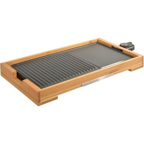 Plancha elektrogrill 2000w 51x25,5cm - Kitchen Chef - KCWOODPLA2000