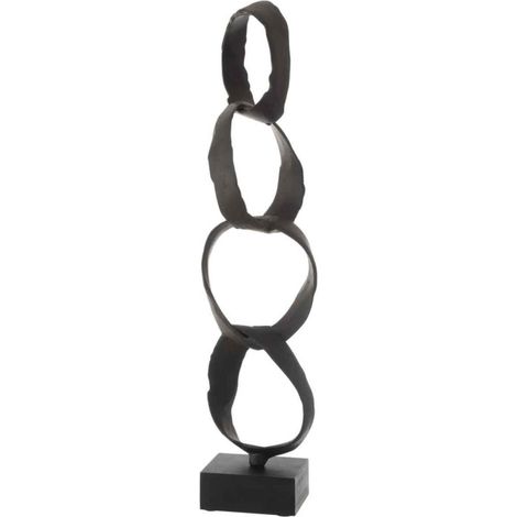 Anneaux Déco sur Pied "Jarvis" 56cm Noir (1/2)