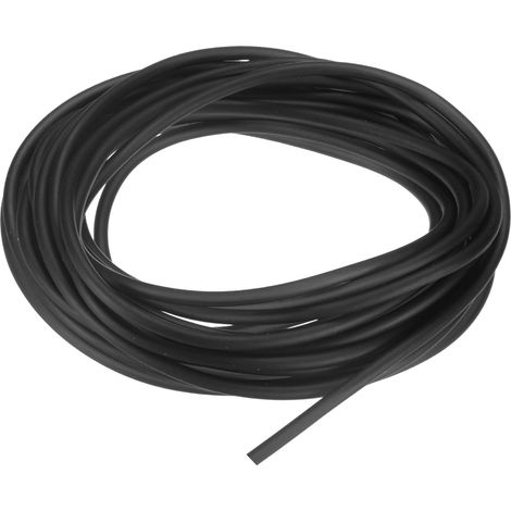 Tuyau en caoutchouc latex naturel, 3/32" [2mm] DI x 5/32" [4mm] DE Longueur 20ft Tuyau latex pour maison/laboratoire/sport, bandes tubes hautement élastiques [Noir] (1/5)