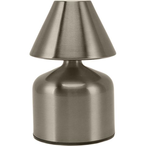 Lampe de table tactile 3W à intensité variable, sans fil, rechargeable, 1800 mAh, 3 couleurs, idéale pour les bars et les bureaux (argent). (1/5)