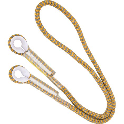 Longe professionnelle d'escalade avec boucle de sécurité œil-à-œil pour corde de rappel 100 cm (Jaune 100 cm) (1/5)
