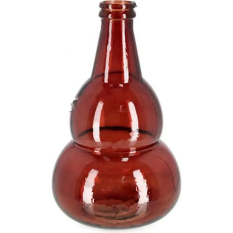 Bouteille décorative en verre rouge 45 cm