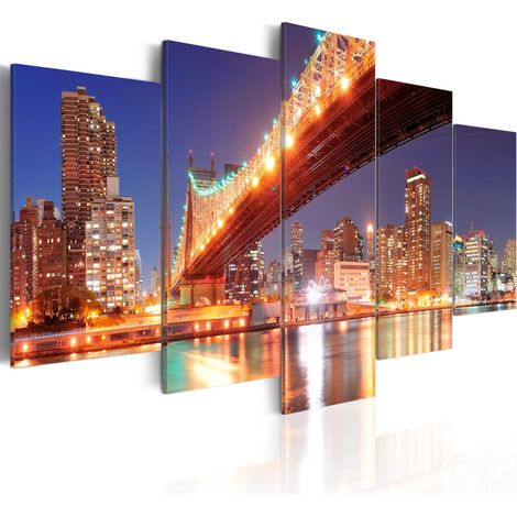 Quadro - Riflessi dorati: New York - 100x50 (1/4)