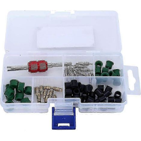 71pcs Air Condition Repair Kit, Valve Core Tool 10pcs Valve Cores 50pcs Hose Gaskets 10pc Valves - Ya( ) (1/3)