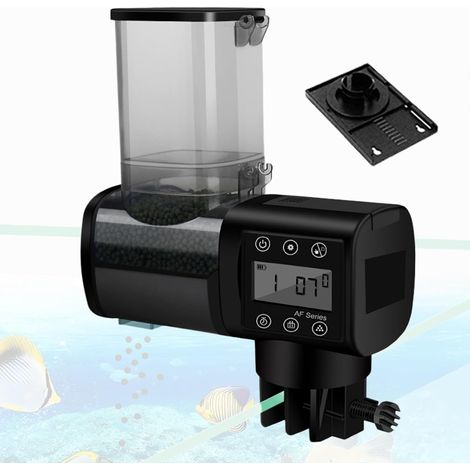 Mangeoire automatique pour aquarium, 500 ml, avec grand écran LCD et mangeoire programmable avec minuterie, grande capacité, pour aquarium et étang pour les vacances (1/5)