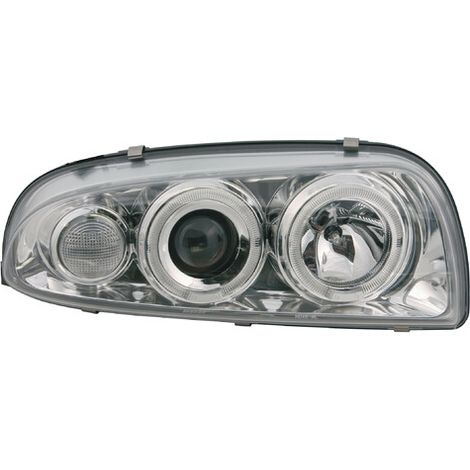 Coppia fanali anteriori Angel-Eyes - compatibile per Ford Fiesta IV (8/95–1/02) - Cromo