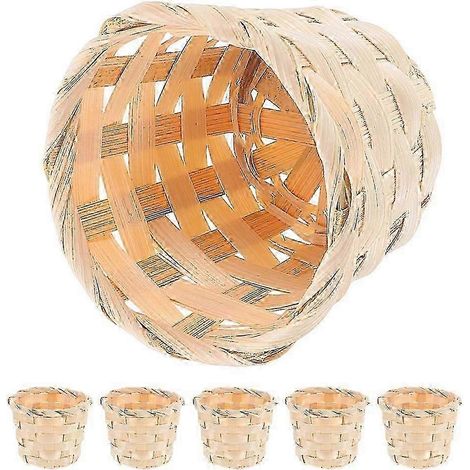 Panier en bambou tressé à la main, compatible avec le rangement, avec 6 paniers à fruits en rotin. (1/5)