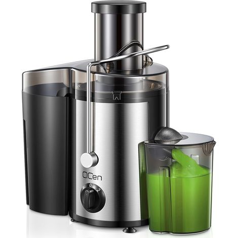 Extracteur de Jus Centrifuge 800W avec Large Goulotte de 3 Pouces, Facile à Nettoyer, Acier Inoxydable, Sans BPA, Idéal pour Fruits et Légumes (Sliver, 500W) (1/5)