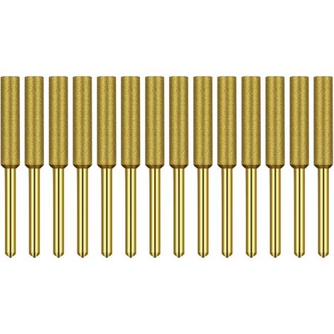 Affûteuse de tronçonneuse 12 pièces roues d'affûtage de diamant de titane, accessoires de chaîne d'affûteuse de chaîne d'huile Or 4.8mm