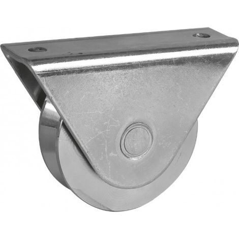Rueda con soporte exterior de acero galvanizado, H.85 x L.120 x D.35 mm AFBAT