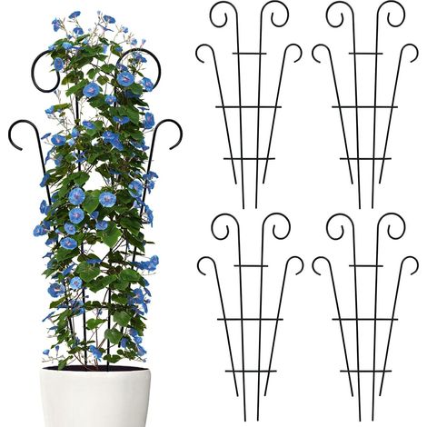 Lot de 4 treillis de plantes d'intérieur pour plantes grimpantes en pot, treillis de jardin en métal pour plantes d'intérieur (1/5)