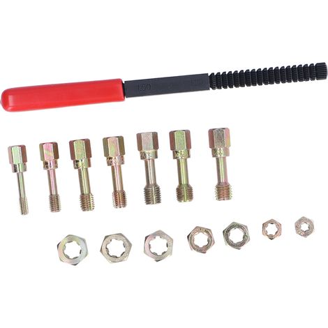 Kit d'outils de réparation de restauration de filetage métrique 15 pièces/ensemble avec 7 tarauds et lime 1 pièce pour voiture (1/5)