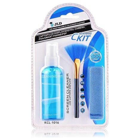 Nettoyant liquide pour écrans LCD (TV, tablettes, ordinateurs portables) et objectifs d'appareils photo, avec chiffon et brosse (1/5)