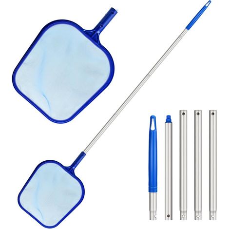 Filet Écumoire Piscine 160cm - Kit 2 Pièces - Aluminium Robuste - Nettoyage Feuilles et Débris - Pour Piscines et Spas - Manche Télescopique (1/5)