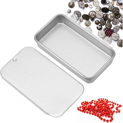6 Pieces Silver Empty Tins Lip Balm Solid Perfume Tins with Lids for DIY Storage Organization for Home Storage (1/5)