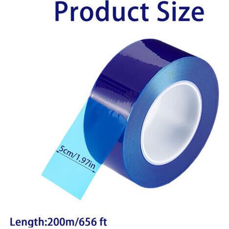 Film protecteur, ruban adhésif protecteur amovible de 0,08 mm d'épaisseur, rouleau de 5 cm x 200 m en PE bleu, pour la protection des appareils