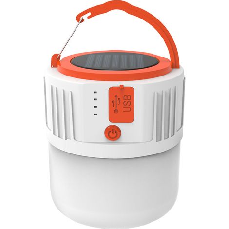 lampes solaires de camping dirigéLampes de campingRechargeable, blancvingt-quatreLampe solaire [avec fonction de batterie externe intégrée]