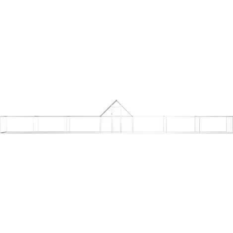 Maison Exclusive - Gallinero acero galvanizado 14x2x2 m (1/5)